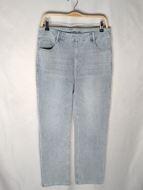 NWT Halara Flex™ High Waisted Pockets Straight Leg Washed Casual Jeans L